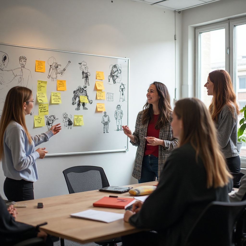 Team di MobiGame in una sessione di brainstorming